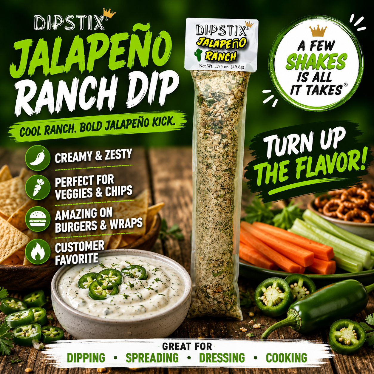 Jalapeno Ranch Dip Mix | DIPSTIX® - Image 3